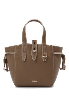 Женский сумка-тоут furla net mini FURLA коричневого цвета, арт. BASRFUA | Фото 1 (Сумки-технические: Сумки-шопперы; Материал: Натуральная кожа; Размер: mini; Ремень/цепочка: На ремешке)