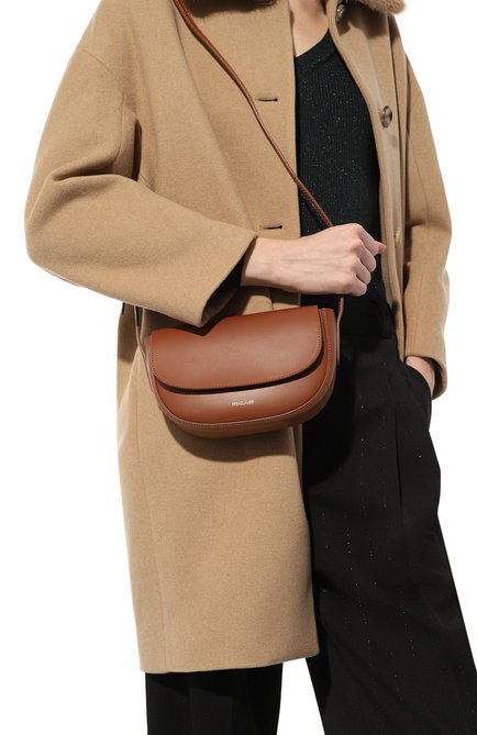 Женская сумка swing mini FRENZLAUER светло-коричневого цвета, арт. MINI SWING | Фото 2 (Ремень/цепочка: На ремешке; Размер: mini; Сумки-технические: Сумки через плечо; Материал: Натуральная кожа)