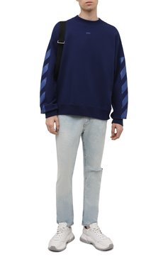 Мужской синий хлопковый свитшот OFF-WHITE купить в интернет-магазине ...