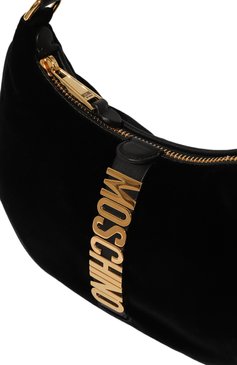 Женская сумк а moschino belts MOSCHINO черного цвета, арт. A7512/8211 | Фото 3 (Сумки-технические: Сумки top-handle; Размер: medium; Материал сплава: Проставлено; Ремень/цепочка: На ремешке; Материал: Текстиль; Драгоценные камни: Проставлено)