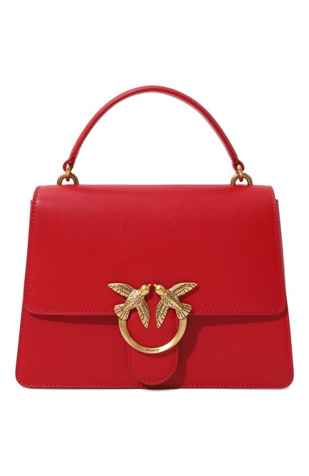 �Женская сумка love one PINKO красного цвета, арт. 100066/A0F1 | Фото 1 (Размер: small; Драгоценные камни: Проставлено; Материал: Натуральная кожа; Материал сплава: Проставлено; Ремень/цепочка: На ремешке)