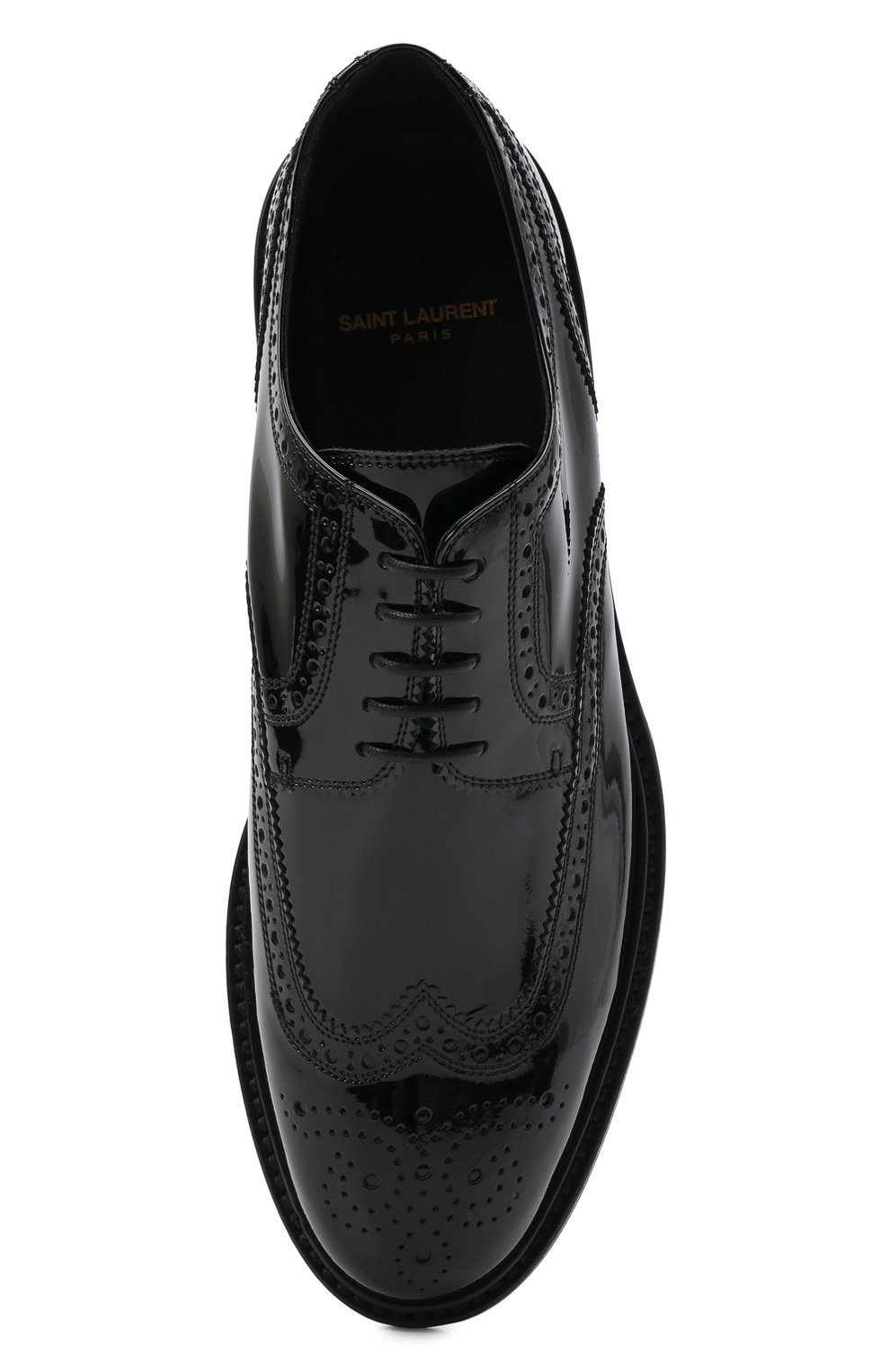 Мужские кожаные дерби SAINT LAURENT черного цвета, арт. 669324/1TV00 | Фото 6 (Мужское Кросс-КТ: Броги-обувь, Вечерняя обувь; Материал внутренний: Натуральная кожа; Стили: Классический)
