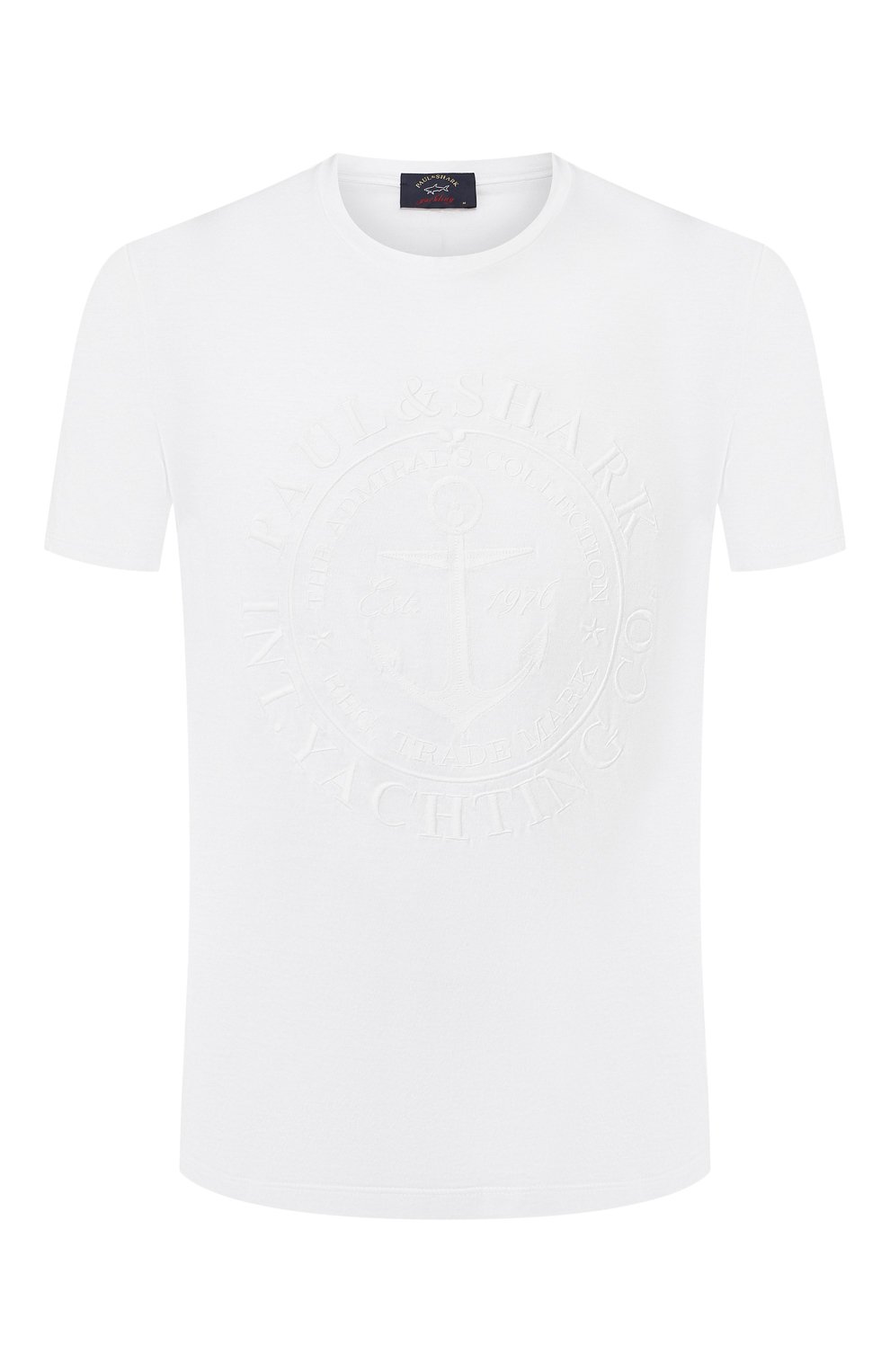 Хлопковая футболка Paul&Shark E19P1114, цвет белый, размер 50