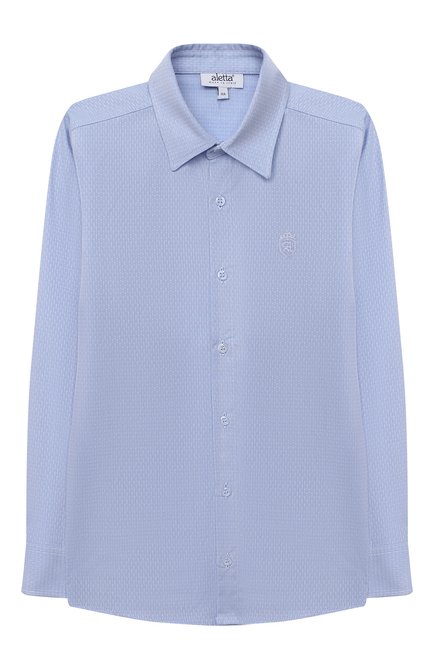 Детская хлопковая рубашка ALETTA голубого цвета по цене 9950 руб., арт. AM000610ML/9A-16A | Фото 1