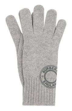 Женские кашемировые перчатки BURBERRY серого цвета, арт. 8045469 | Фото 1 (Материал: Текстиль, Кашемир, Шерсть; Кросс-КТ: Трикотаж)