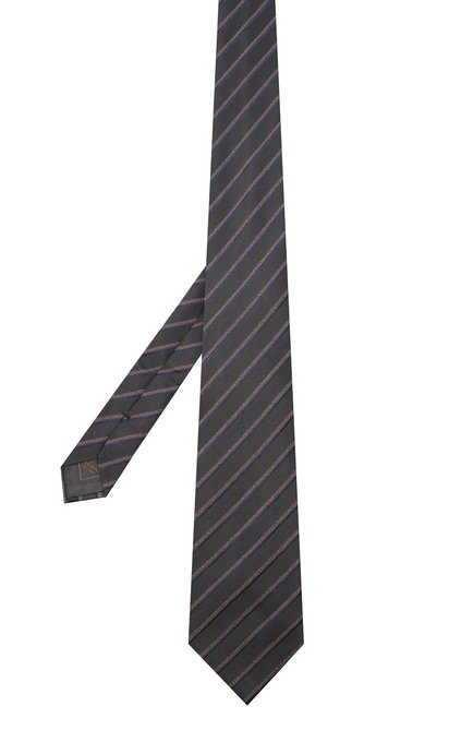 Мужской шелковый галстук BRIONI серого цвета, арт. 062I00/09470 | Фото 2 (Материал: Текстиль, Шелк; Принт: С принтом; Региональные ограничения белый список (Axapta Mercury): RU)