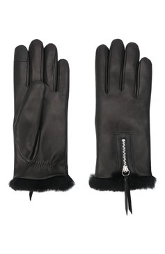 Женские кожаные перчатки AGNELLE черного цвета, арт. MARINA/L | Фото 2 (Материал: Натуральная кожа)