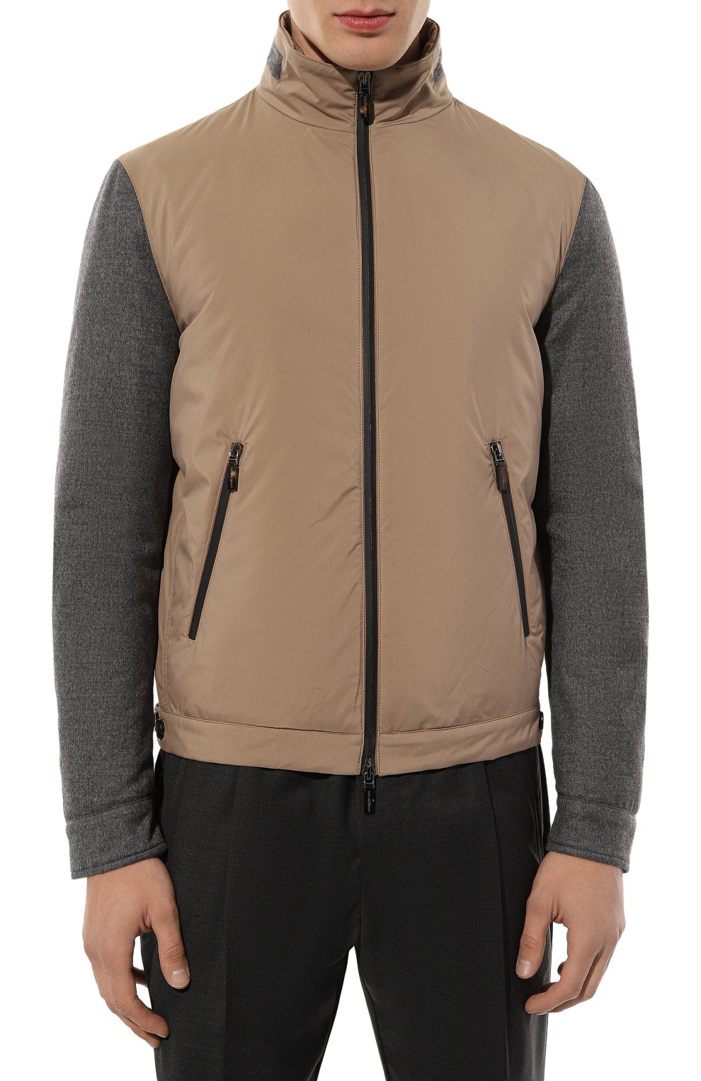 Мужская утепленная куртка COLOMBO серого цвета, арт. GB00197/TT00107 | Фото 3 (Кросс-КТ: Куртка; Материал утеплителя: Шерсть; Рукава: Длинные; Материал внешний: Синтетический матер иал; Мужское Кросс-КТ: утепленные куртки; Материал сплава: Проставлено; Драгоценные камни: Проставлено; Длина (верхняя одежда): Короткие; Стили: Кэжуэл)