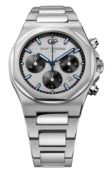 Мужские часы laureato chronograph GIRARD-PERREGAUX бесцветного цвета, арт. 81020-11-131-11A | Фото 1 (Материал корпуса: Сталь; Цвет циферблата: Серебристый; Механизм: Автомат)