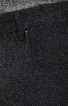Мужские шерстяные брюки CORNELIANI темно-серого цвета, арт. 884702-1818400/00 | Фото 5 (Материал внешний: Шерсть; Длина (брюки, джинсы): Стандартные; Случай: Повседневный; Стили: Кэжуэл)