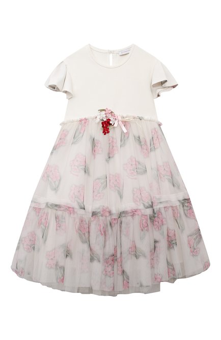 Детское платье MONNALISA белого цвета по цене 36150 руб., арт. 11B908 | Фото 1