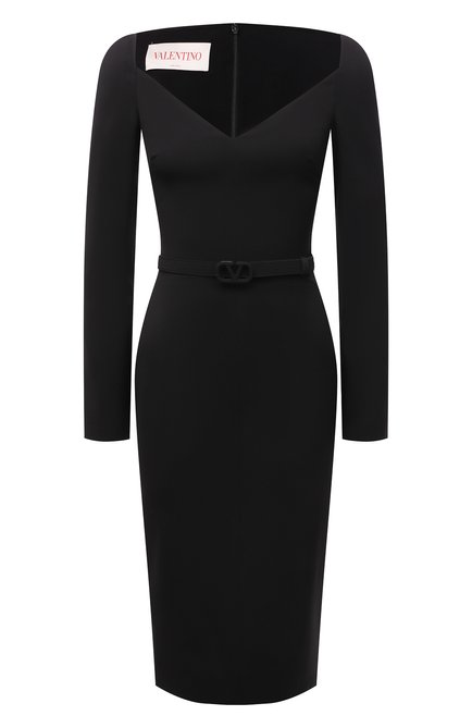 Женское шерстяное платье VALENTINO черного цвета по цене 266500 руб., арт. XB3VAY306W5 | Фото 1