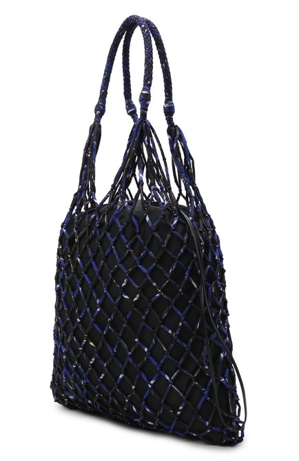 Женский сумка PRADA синего цвета, арт. 1BC091-2CJN-F0016-OOO | Фото 2 (Материал: Текстиль; Размер: large; Сумки-технические: Сумки-шопперы)