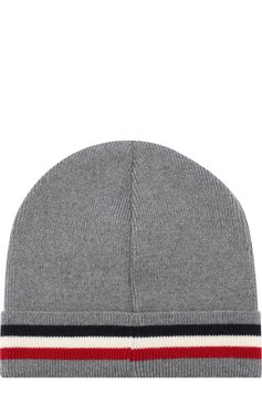 Мужская шерстяная шапка с логотипом бренда MONCLER серого цвета, арт. D2-091-00328-00-02292 | Фото 2 (Материал: Текстиль, Шерсть; Кросс-КТ: Трикотаж)
