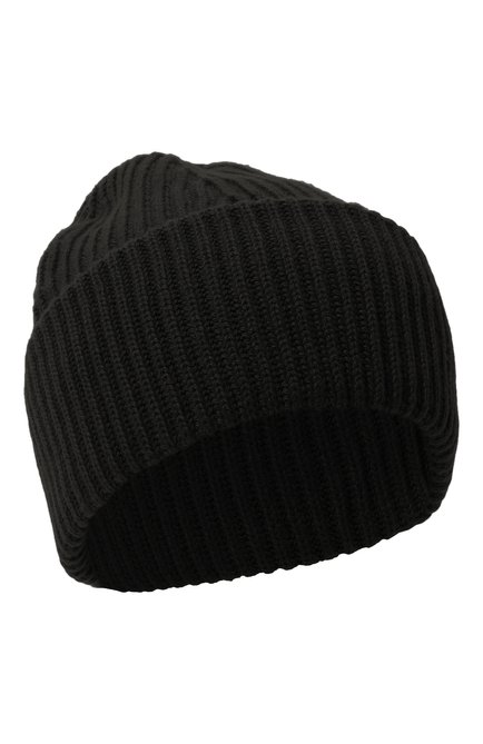 Женская кашемировая шапка COLOMBO черного цвета, арт. CL00123/2-26KI | Фото 1 (Материал сплава: Проставлено; Материал: Кашемир, Шерсть, Текстиль; Нос: Не проставлено)