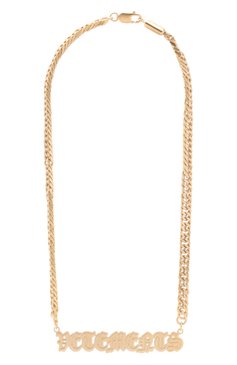Женское колье VETEMENTS золотого цвета, арт. UE52NE200G 50100 BRASS | Фото 1 (Региональные ограничения белый список (Axapta Mercury): Не проставлено; Нос: Не проставлено; Материал: Металл)