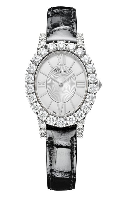 Женские часы l'heure du diamant CHOPARD бесцветного цвета, арт. 139384-1104 | Фото 1 (Материал корпуса: Белое золото; Цвет циферблата: Перламутровый; Механизм: Механика)