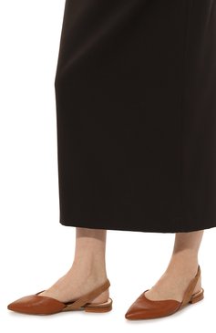 Женские кожаные балетки KITON коричневого цвета, арт. D55809X04R99 | Фото 3 (Каблук высота: Низкий; Материал внутренний: Натуральная кожа; Подошва: Плоская)