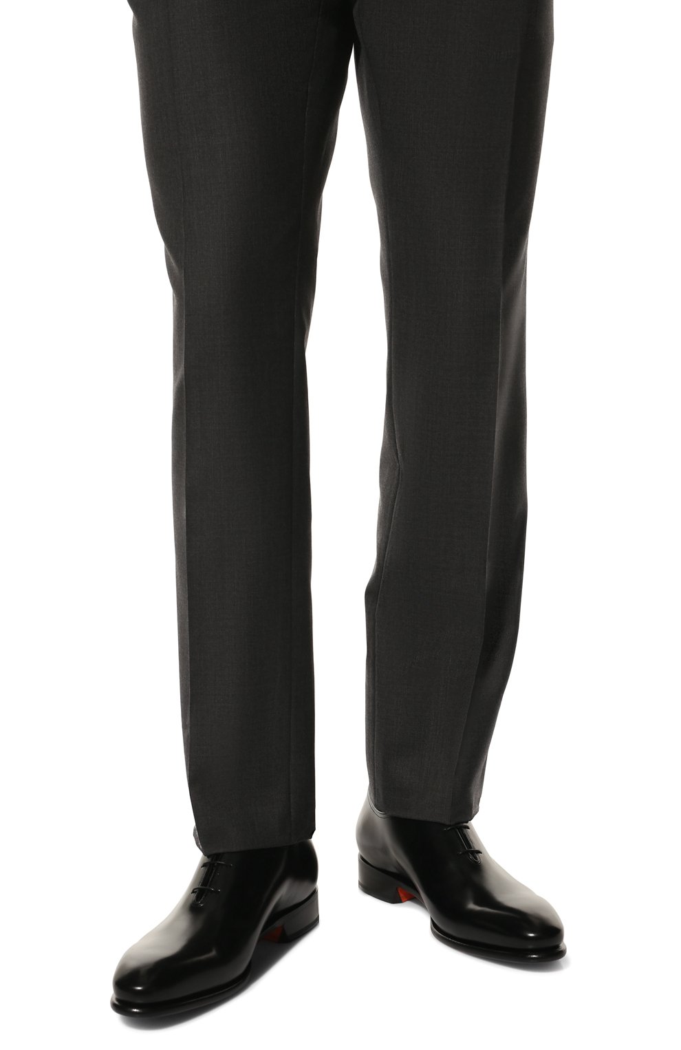 Мужские кожаные оксфорды SANTONI черного цвета, арт. MCCG16229MC1HSC1N01 | Фото 3 (Материал внутренний: Натуральная кожа; Стили: Классический)