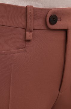 Женские шерстяные брюки CHLOÉ коричневого цвета, арт. CHC21UPA17166 | Фото 5 (Длина (брюки, джинсы): Удлиненные; Материал внешний: Шерсть; Женское Кросс-КТ: Брюки-одежда; Региональные ограничения белый список (Axapta Mercury): RU; Материал сплава: Проставлено; Силуэт Ж (брюки и джинсы): Расклешенные; Драгоценные камни: Проставлено; Материал подклада: Вискоза; Стили: Кэжуэл)