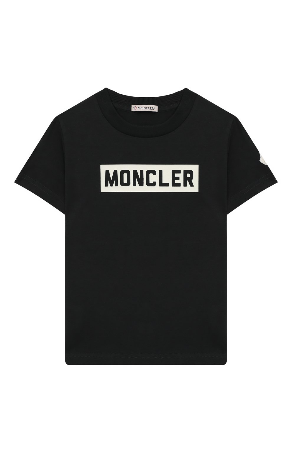 Футболки Moncler Enfant, Хлопковая футболка Moncler Enfant, Португалия, Чёрный, Хлопок: 100%;, 10345152  - купить