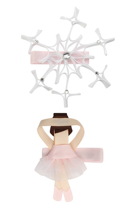 Детская комплект заколок балерина и снежинка MILLEDEUX светло-розового цвета, арт. A70 | Фото 1