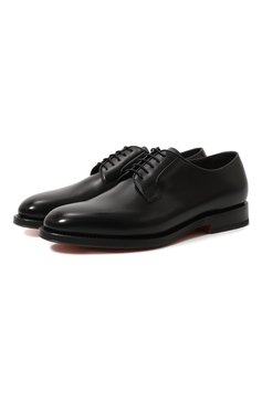 Мужские кожаные дерби SANTONI черного цвета, арт. MCCG17837PD5H0BR | Фото 1 (Материал внутренний: Натуральная кожа; Материал сплава: Проставлено; Нос: Не проставлено; Стили: Классический)