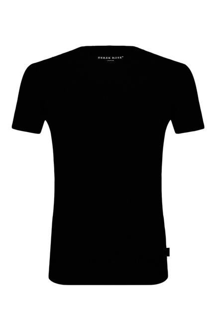 Мужская хлопковая футболка с круглым вырезом DEREK ROSE черного цвета, арт. 8005-JACK001 | Фото 1 (Длина (для топов): Стандартные; Рукава: Короткие; Материал внешний: Хлопок; Мужское Кросс-КТ: Футболка-белье; Кросс-КТ: домашняя одежда; Статус проверки: Проверена категория)
