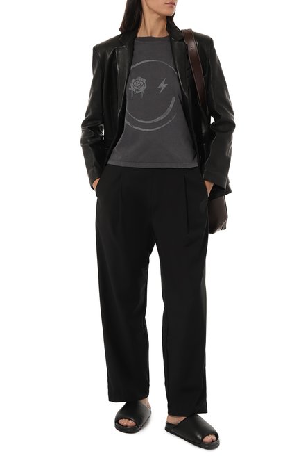Женские брюки A PAPER KID черного цвета, арт. F3PKW0PA033 | Фото 2 (Драгоценные камни: Проставлено; Материал внешний: Синтетический материал; Материал сплава: Проставлено; Длина (брюки, джинсы): Стандартные; Женское Кросс-КТ: Брюки-одежда; Силуэт Ж (брюки и джинсы): Широкие)