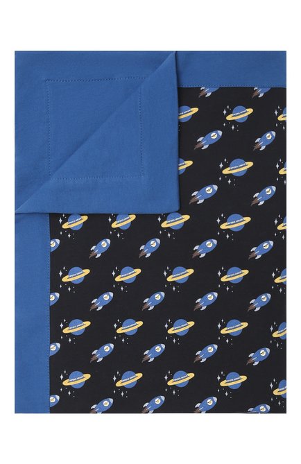 Детского хлопковое одеяло EMPORIO ARMANI синего цвета, арт. 409167/0A818 | Фото 1 (Региональные ограничения белый список (Axapta Mercury): RU)