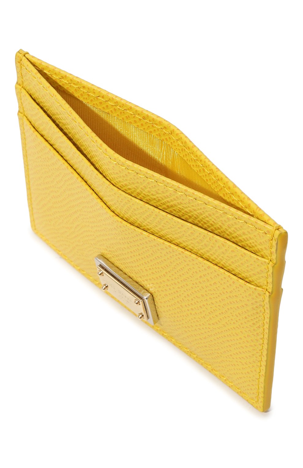 Женский кожаный футляр для кредитных карт DOLCE & GABBANA желтого цвета, арт. BI0330/A1001 | Фото 3 (Материал: Натуральная кожа; Материал сплава: Проставлено; Нос: Не проставлено)