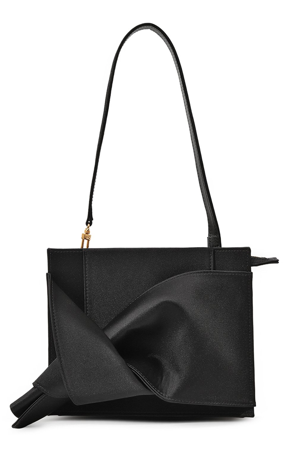 Женская сумка bow N21 черного цвета, арт. 23IBP0962RS01 | Фото 1 (Сумки-технические: Сумки top-handle; Материал сплава: Проставлено; Материал: Текстиль; Драгоценные камни: Проставлено; Размер: small)