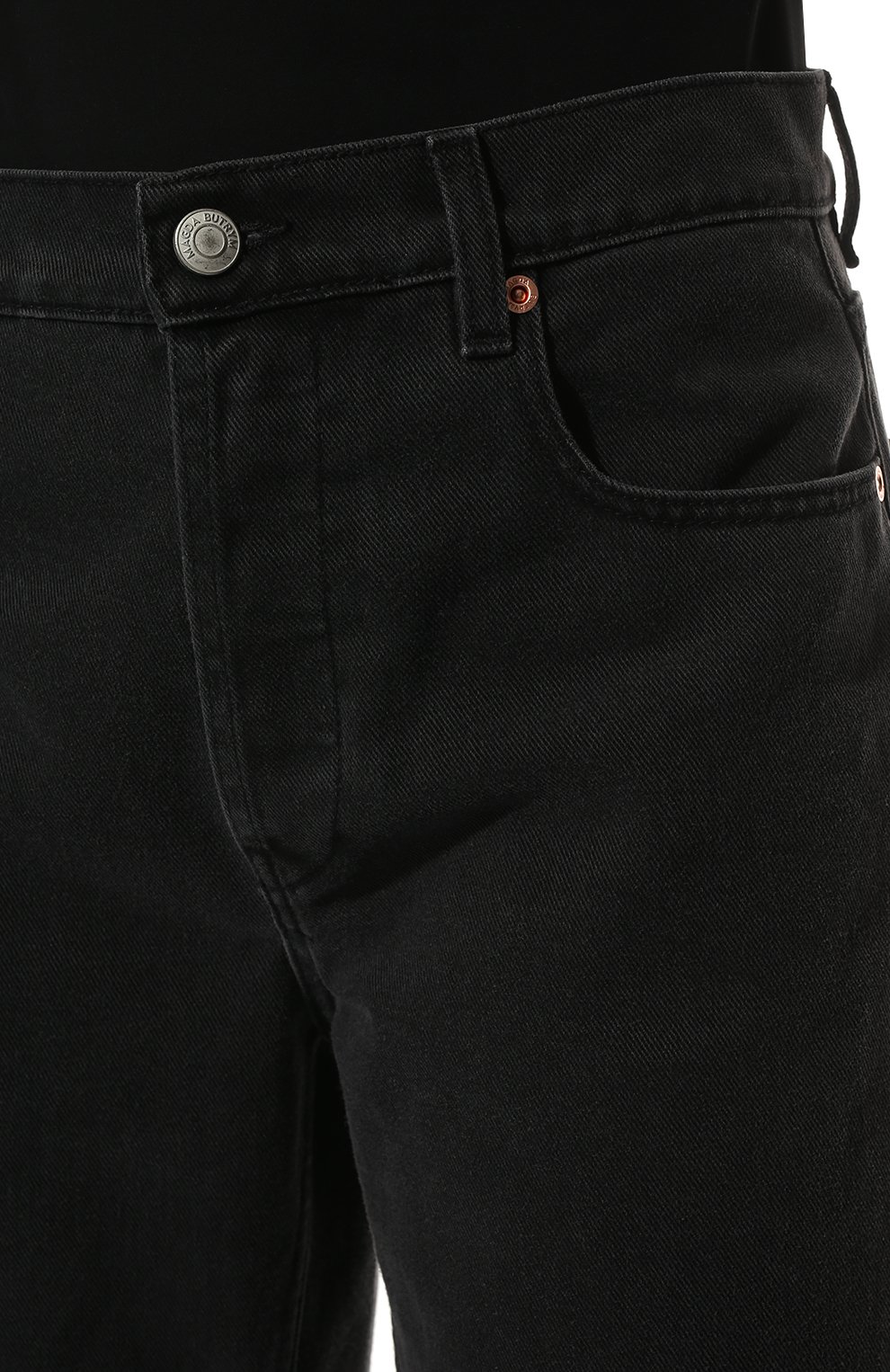 Женские джинсы MAGDA BUTRYM темно-серого цвета, арт. 1029210001 | Фото 5 (Силуэт Ж (брюки и джинсы): Широкие; Кросс-КТ: Деним; Длина (брюки, джинсы): Стандартные; Стили: Гранж; Материал внешний: Хлопок)