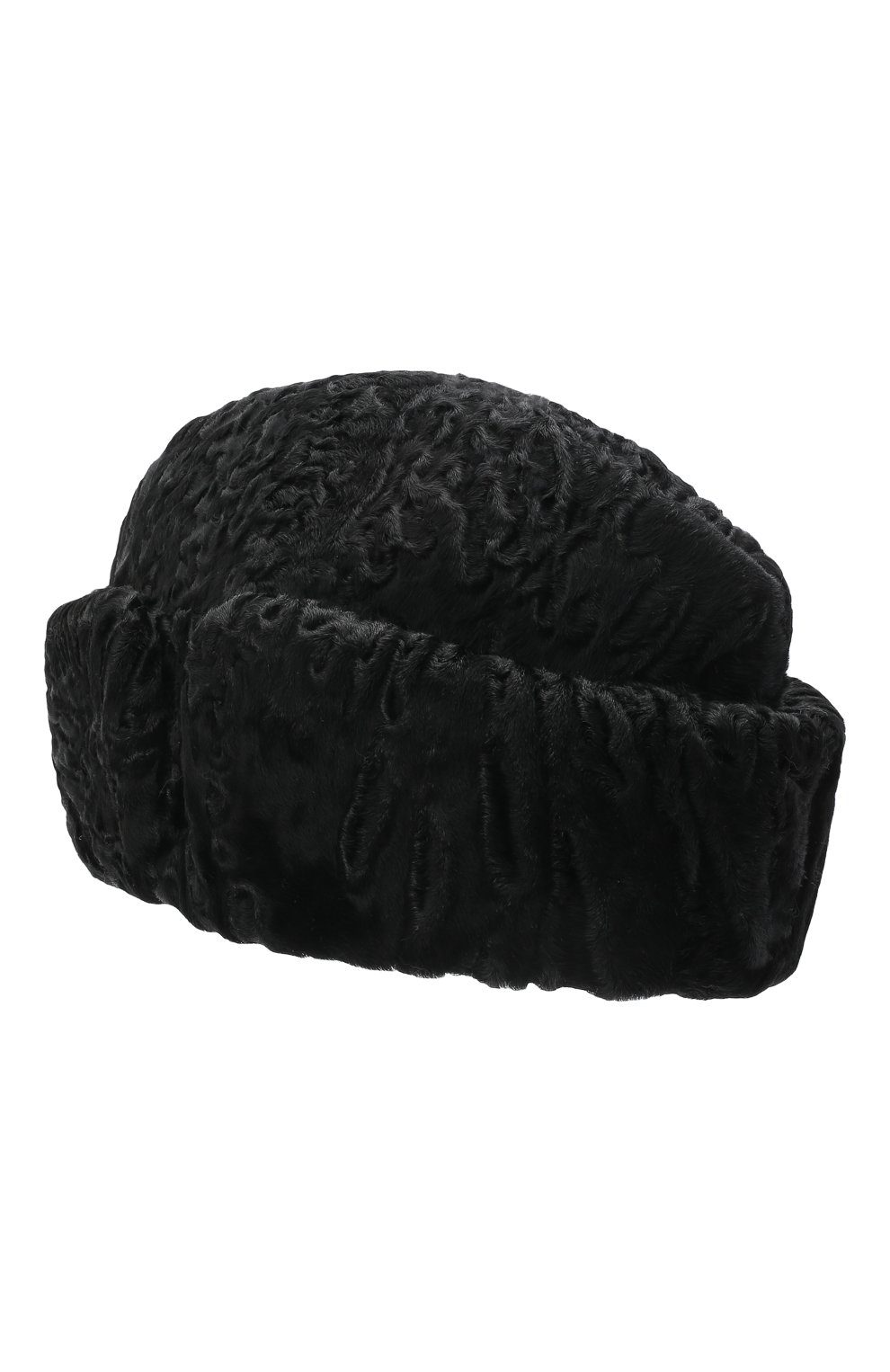 Мужская шапка с отворотом из меха каракульчи FURLAND черного цвета, арт. 0010301710063200000 | Фото 2 (Материал: Текстиль, Шерсть)