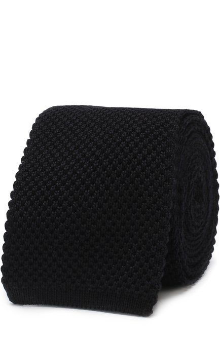 Мужской шелковый вязаный галстук BRIONI черного цвета по цене 25600 руб., арт. 090B00/0742J | Фото 1