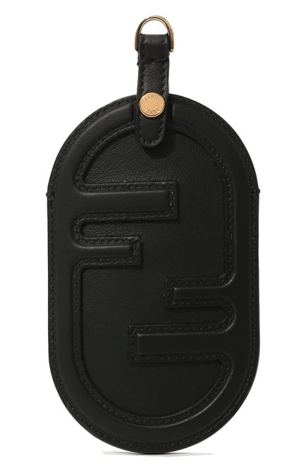 Женский кожаный футляр для кредитных карт FENDI черного цвета, арт. 8M0475 A5DY | Фото 1 (Материал: Натуральная кожа)