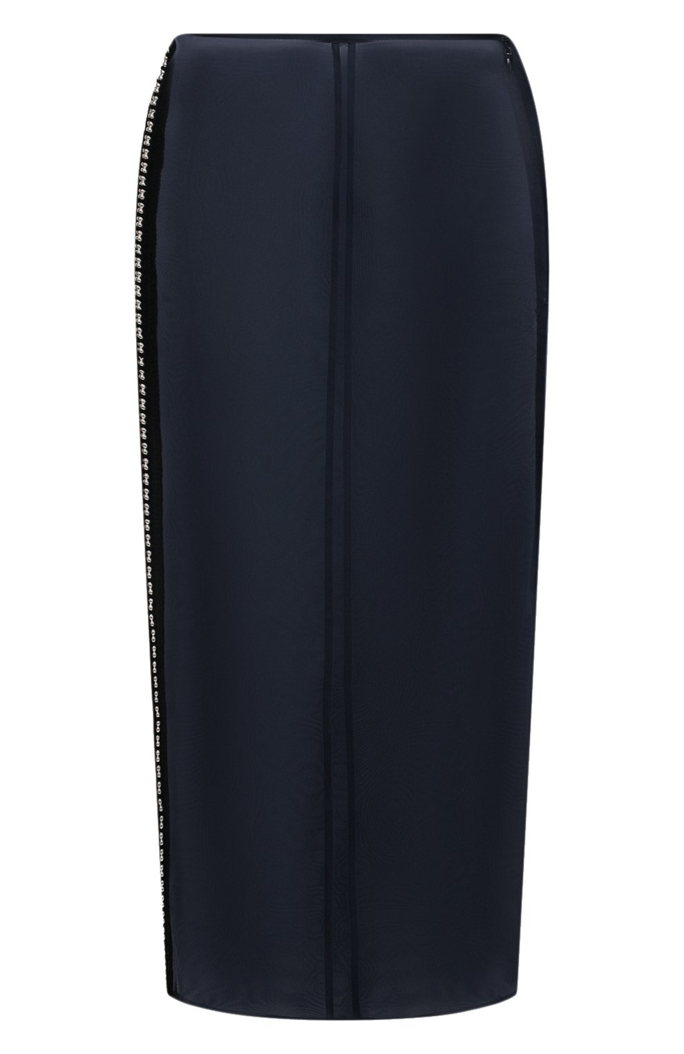 Женская шелковая юбка JIL SANDER темно-синего цвета, арт. JSWS356480-WS282500 | Фото 1 (Материал внешний: Шелк; Стили: Гламурный; Региональные ограничения белый список (Axapta Mercury): RU; Женское Кросс-КТ: Юбка-одежда; Длина Ж (юбки, платья, шорты): Миди)