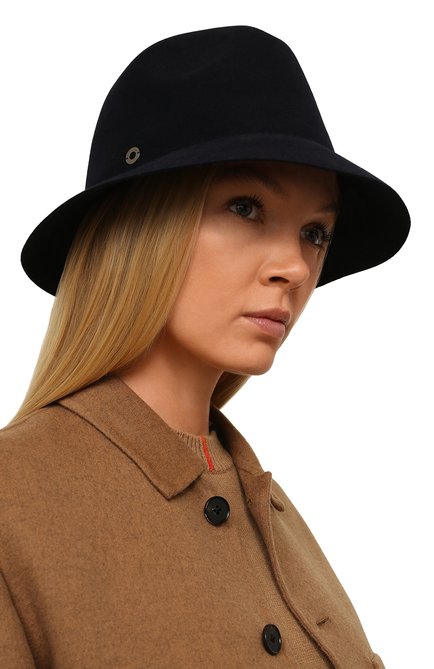 Женская фетровая шляпа ingrid LORO PIANA синего цвета, арт. FAL3434 | Фото 2 (Материал: Шерсть, Текстиль)