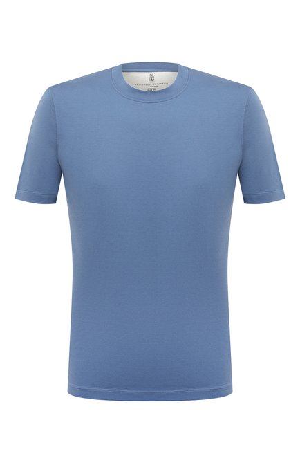 Мужская хлопковая футболка BRUNELLO CUCINELLI синего цвета по цене 45950 руб., арт. M0T611308 | Фото 1
