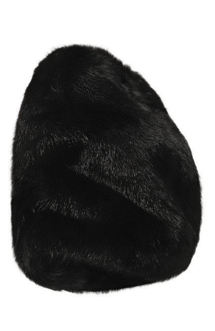 Женская шапка фанни из меха норки FURLAND черного цвета, арт. 0062400110106600115 | Фото 1 (Материал: Натуральный мех)