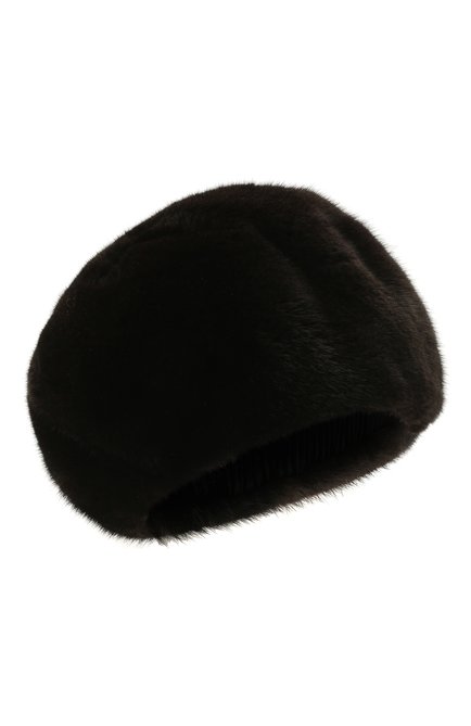 Женская норковая шапка FURLAND черного цвета, арт. 0013600110203300050 | Фото 1 (Материал: Натуральный мех)