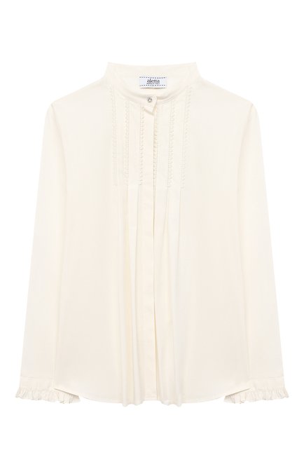 Детское хлопковая блузка ALETTA бежевого цвета по цене 12550 руб., арт. AC000469ML/9A-16A | Фото 1