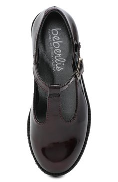Детские кожаные туфли BEBERLIS бордового цвета, арт. 21707-A/28-30 | Фото 4 (Матер�иал внутренний: Натуральная кожа; Региональные ограничения белый список (Axapta Mercury): RU; Девочки-школьная форма: Классическая обувь)