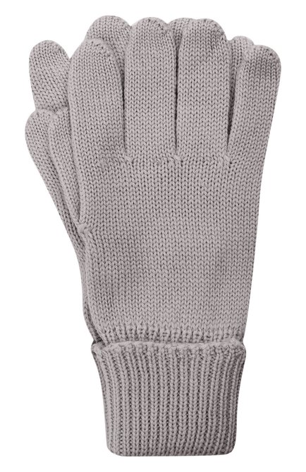 Детские шерстяные перчатки IL TRENINO серого цвета, арт. 21 4056 | Фото 1 (Материал: Шерсть, Текстиль)