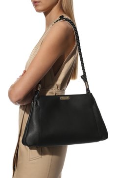 Женская сумка key medium CHLOÉ черного цвета, арт. CHC22SS485G10 | Фото 2 (Сумки-технические: Сумки через плечо; Размер: medium; Материал: Натуральная кожа)