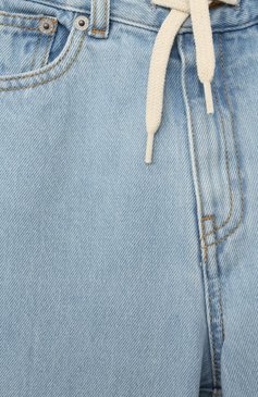 Детские джинсы MM6 голубого цвета, арт. M60209-MM00J | Фото 3 (Детали: На резинке; Материал внешний: Хлопок)