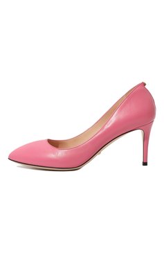 Женские кожаные туфли malaga GUCCI розового цвета, арт. 645390 C9D00 | Фото 4 (Материал внутренний: Натуральная кожа; Материал сплава: Проставлено; Каблук высота: Средний; Каблук тип: Шпилька; Подошва: Плоская; Драгоценные камни: Проставлено)