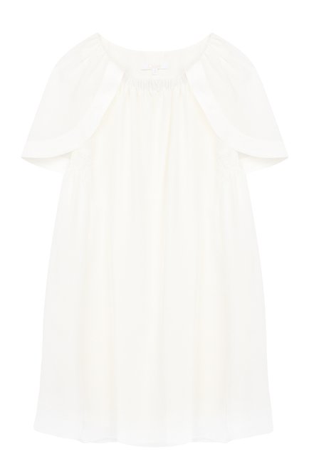 Детское шелковое платье CHLOÉ белого цвета по цене 46450 руб., арт. C12731/6A-12A | Фото 1