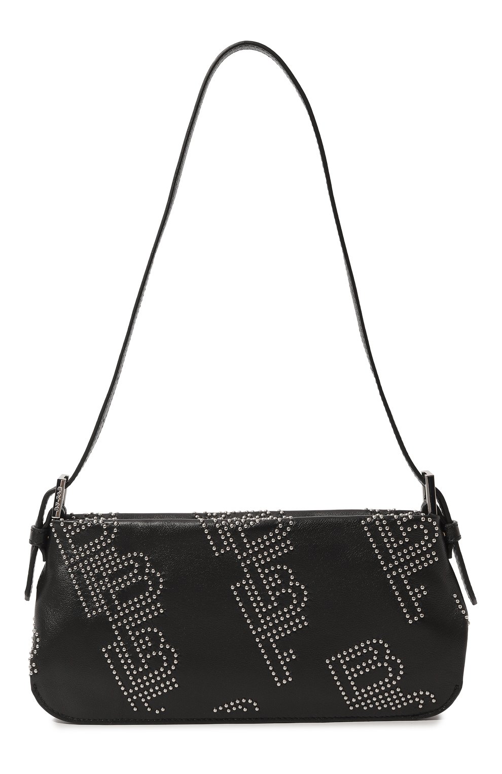 Женская сумка dulce BY FAR черного цвета, арт. 22PFDULSBLSTDMED | Фото 6 (Сумки-технические: Сумки top-handle; Размер: medium; Материал: Натуральная кожа; Материал сплава: Проставлено; Драгоценные камни: Проставлено)