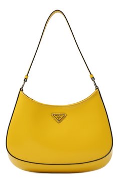 Женская сумка cleo PRADA желтого цвета, арт. 1BC499-ZO6-F0PG8-OOO | Фото 1 (Сумки-технические: Сумки top-handle; Размер: medium; Материал: Натуральная кожа; Материал сплава: Проставлено; Драгоценные камни: Проставлено)